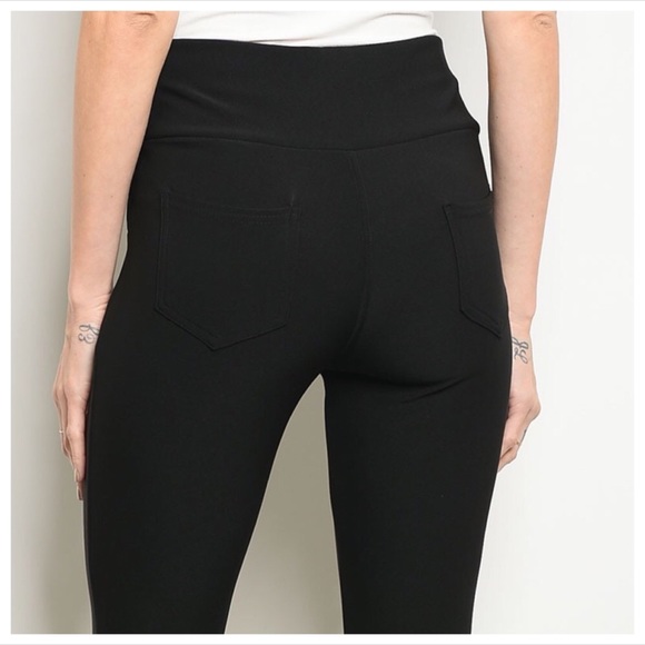 ❗️1  left❗️NWT SUPER COMFY BLACK PANTS W POCKETS - Picture 4 of 7